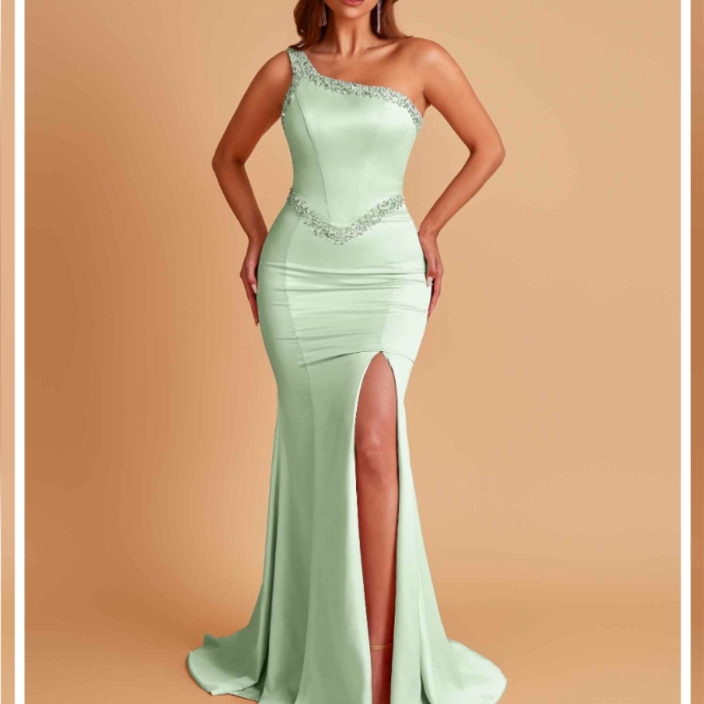 Sage Strapless Gown